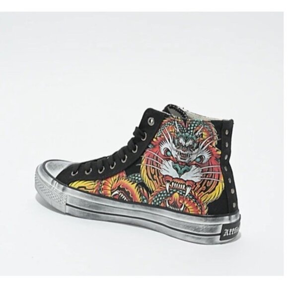 AFFLICTION FLAME& FABLE HI-TOP SHOES SNEAKERS UNISEX M 7.5 / W 9 STREETWEAR - Picture 2 of 5